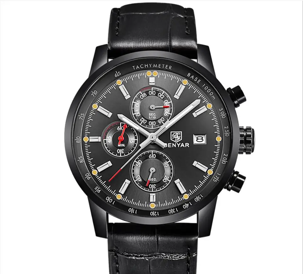 

Sports Watch Men's Luxury Watch Chronograph Watch Men's Watch Leather Strap Quartz Clock Waterproof Luminous Men's Fash