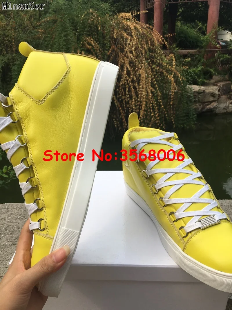 Мужские кроссовки из натуральной кожи со шнуровкой в уличном стиле итальянский