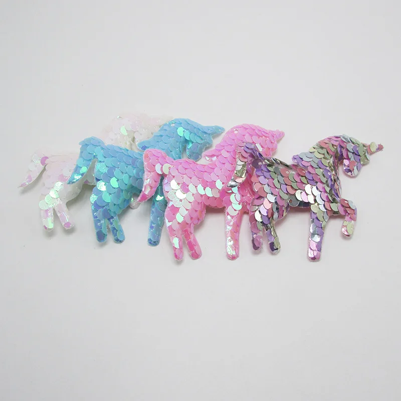 

10pcs DIY Colorful Sequin Unicorn Shape Decoration for Bag Clothes Pendant