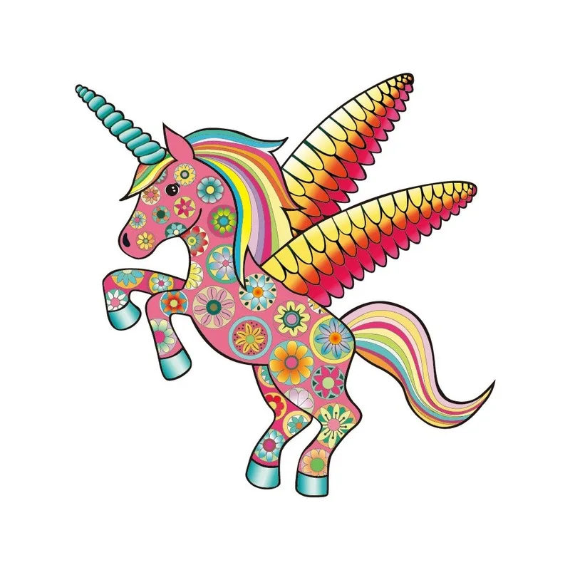 

SLIVERYSEA 15*15CM Lovely Small Animals Cartoon UNICORN Colored Graphic Car Sticker Decoration