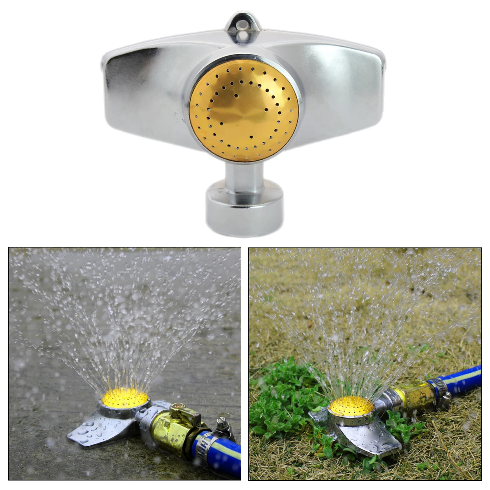 Сверхмощный металлический разбрызгиватель на 360 градусов для полива газонов