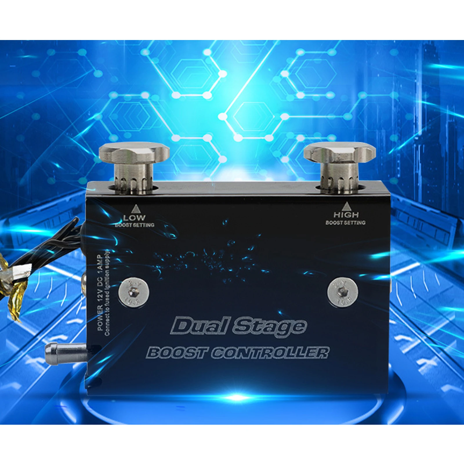 Черный Автомобильный двухступенчатый электронный турбокомпрессор Psi контроллер