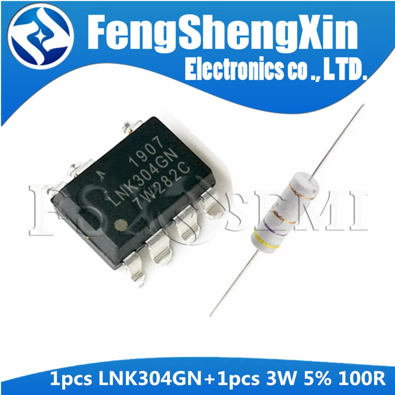 

LNK304GN SOP-7 + 2W 5% 100R Carbon film resistance each 1pcs Roller washing machine power chip