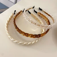 2021new resin cuban chains headbands accessories boutique acrylic tortoise braid hairbands for women girls gift