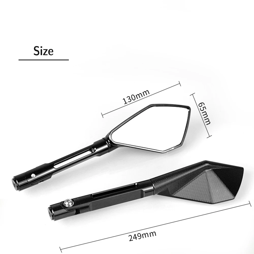 

CNC Aluminum Motorcycle Rearview Mirror Blue Glass Side Mirror For Benelli TNT TRE TRK 502X 502C BN 125 Leoncino 500 Vespa MP3