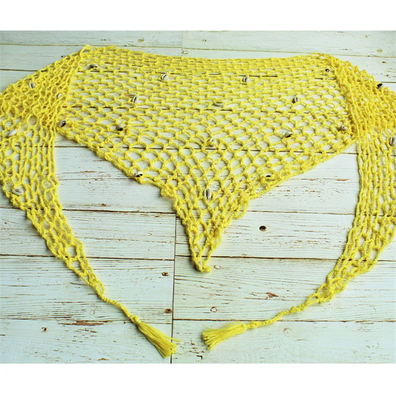 Новинка Женская однотонная сетчатая вязаная накидка на бикини одежда для