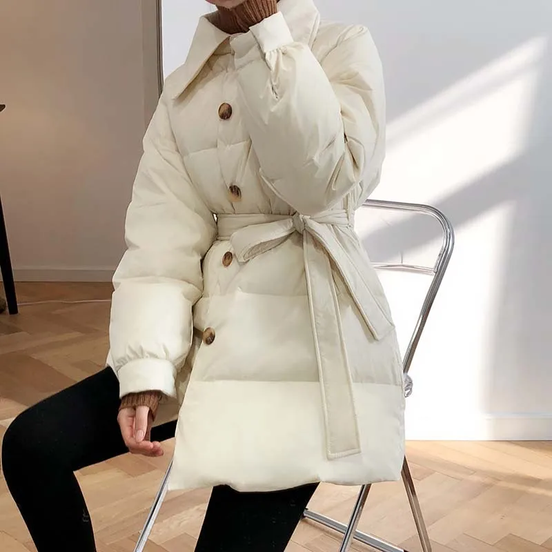 Новый стиль зимний женский темперамент утолщенный модный светильник пуховик на