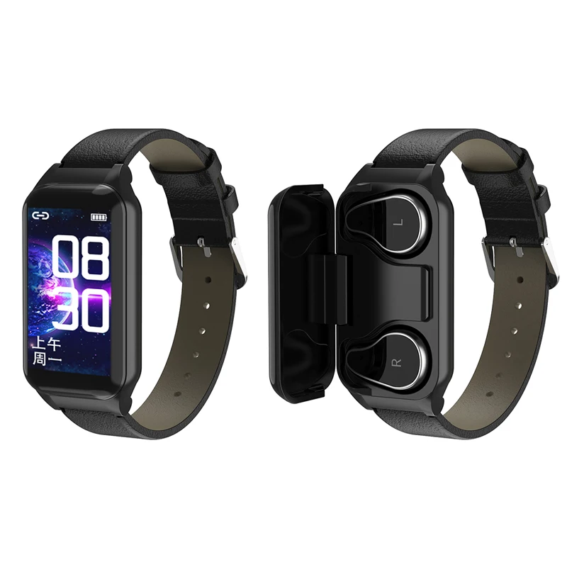 

T89/L818 2-in-1 Smart Bracelet Fitness Tracker Sedentariness Heart Rate Blood Pressure Monitoring IP67 Waterproof Wristband