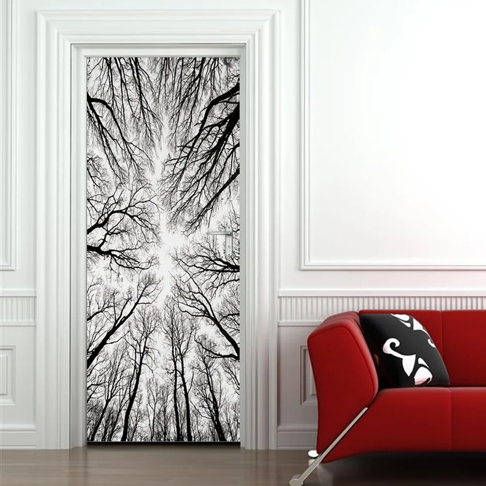 Branches Scary Rooms Tunnel Corridor Stickers 3D Bedroom Living Room Door Poster Mural Home Decor Decals Factory Supply | Дом и сад