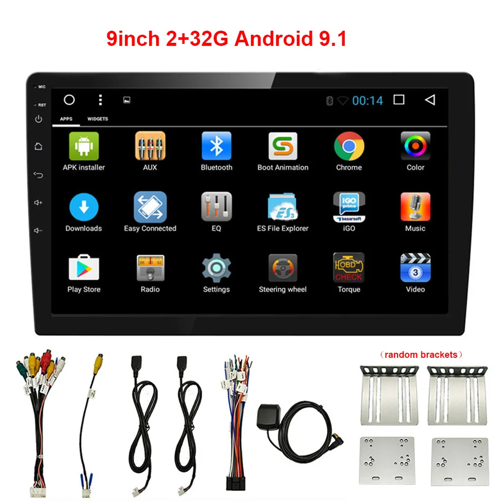 2 32G 9in Radio 9 дюймов/10,1 дюймов 2DIN Android 9,1 автомобильный Радио мультимедийный плеер универсальный автомобильный стерео Авто радио gps навигация Bluetooth wifi 4G - Цвет: 2 32G 9in Radio