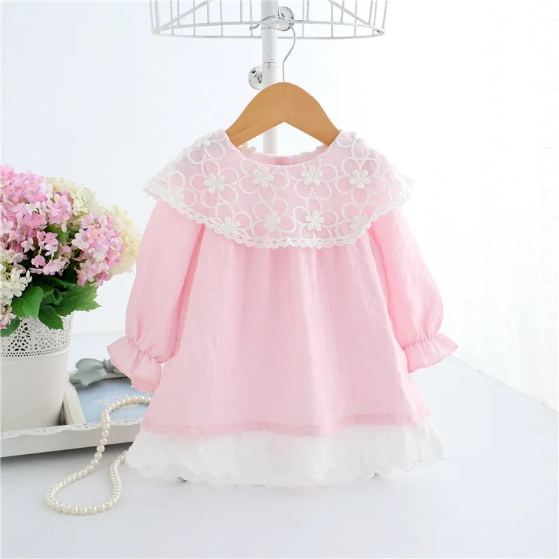 Детское кружевное платье с вышивкой Idea Fish весеннее для новорожденных на день