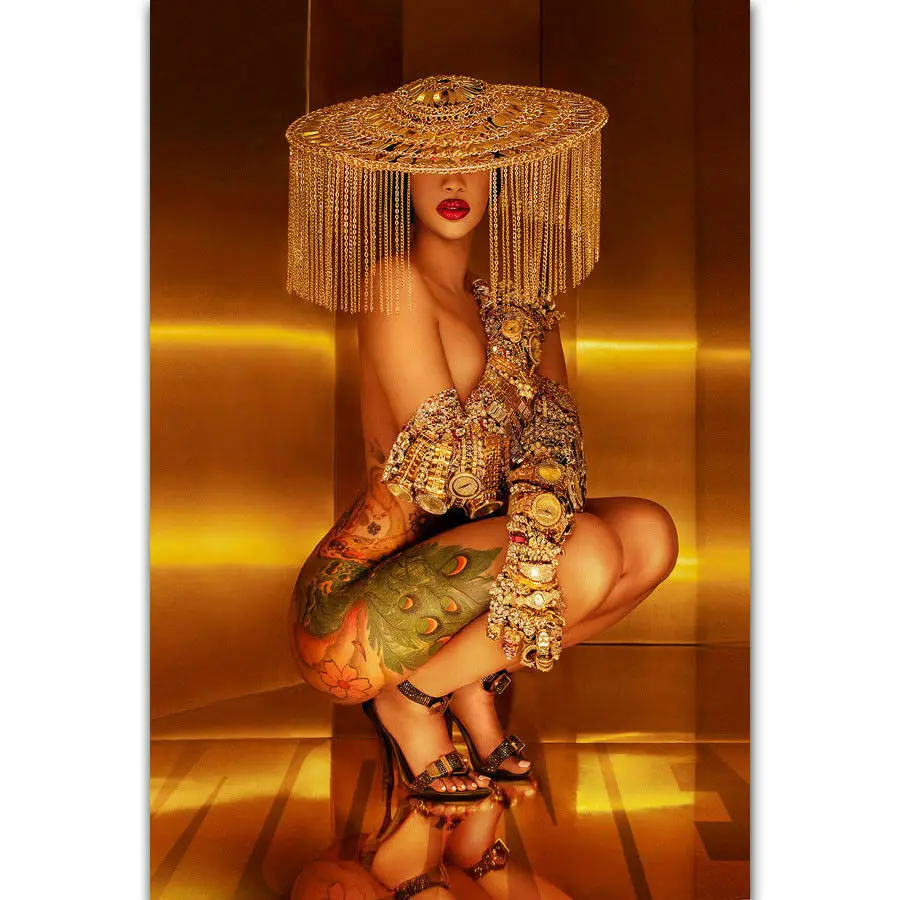 

J0015 Cardi B Money 2018 Rap Music Cover New Single Wall Sticker Silk Poster Art Light Canvas Home Decoration
