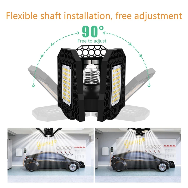 

LED Lamp E27 LED Bulb 40/60/80W Garage Light 110V 220V Deform Light for Workshop Warehouse Factory Gym