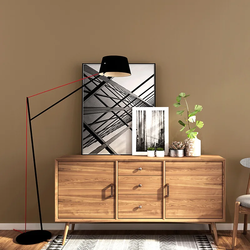 

Brown Brown Dark Coffee Color Wallpaper Living Room Bedroom Non-Woven Modern Simple Solid Color Plain Background Wall Wallpaper