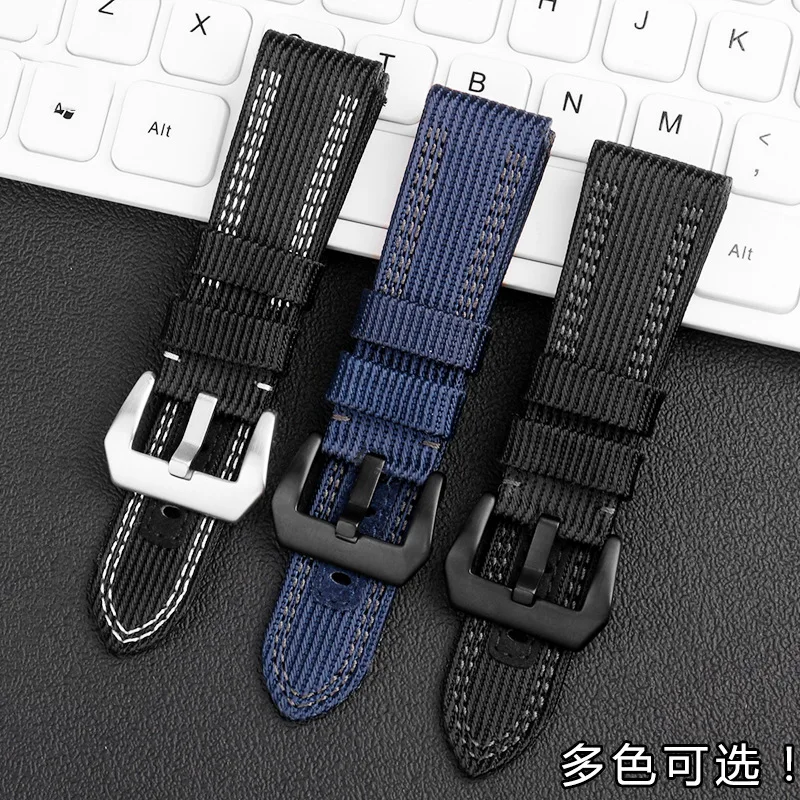 Spot wholesale nylon canvas watch strap is applicable for Panerai 00984 985 sneaking 441 series watch strap 24mm 26mm