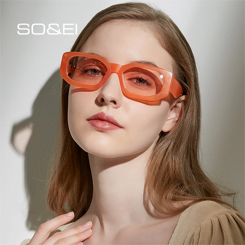 

Retro Polygon Rectangle Sunglasses Women Fashion Jelly Color Eyewear Shades UV400 Men Square Colorful Gradient Sun Glasses