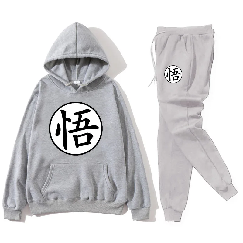 

Men's 2021 fashion new track and field sportswear Hoodie + pants autumn and winter Wuzi printed hooded sportswear men's suit