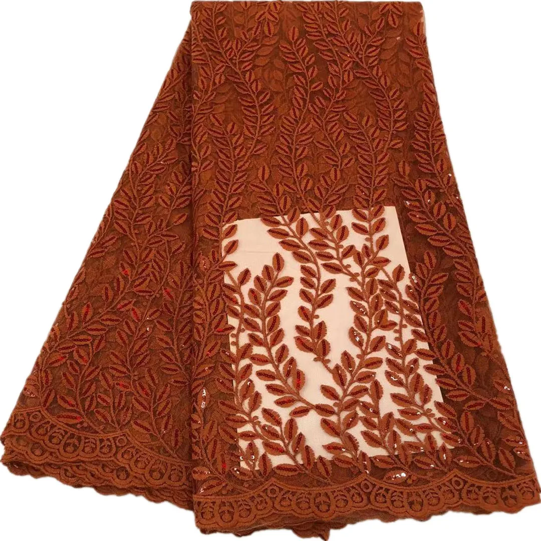 

Latest African Lace Fabric 2021 High Quality Tulle Lace French Net Laces With Sequins Embroidery Tulle Lace For Wedding D17-1