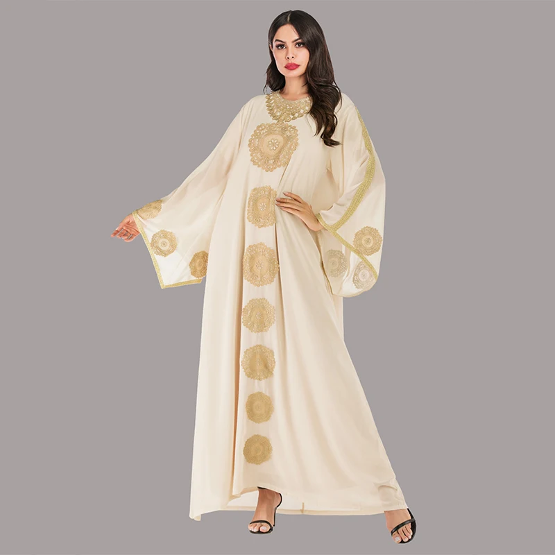 Мусульманское Макси платье абайя кафтан Марокканское Катарское Оман с вышивкой