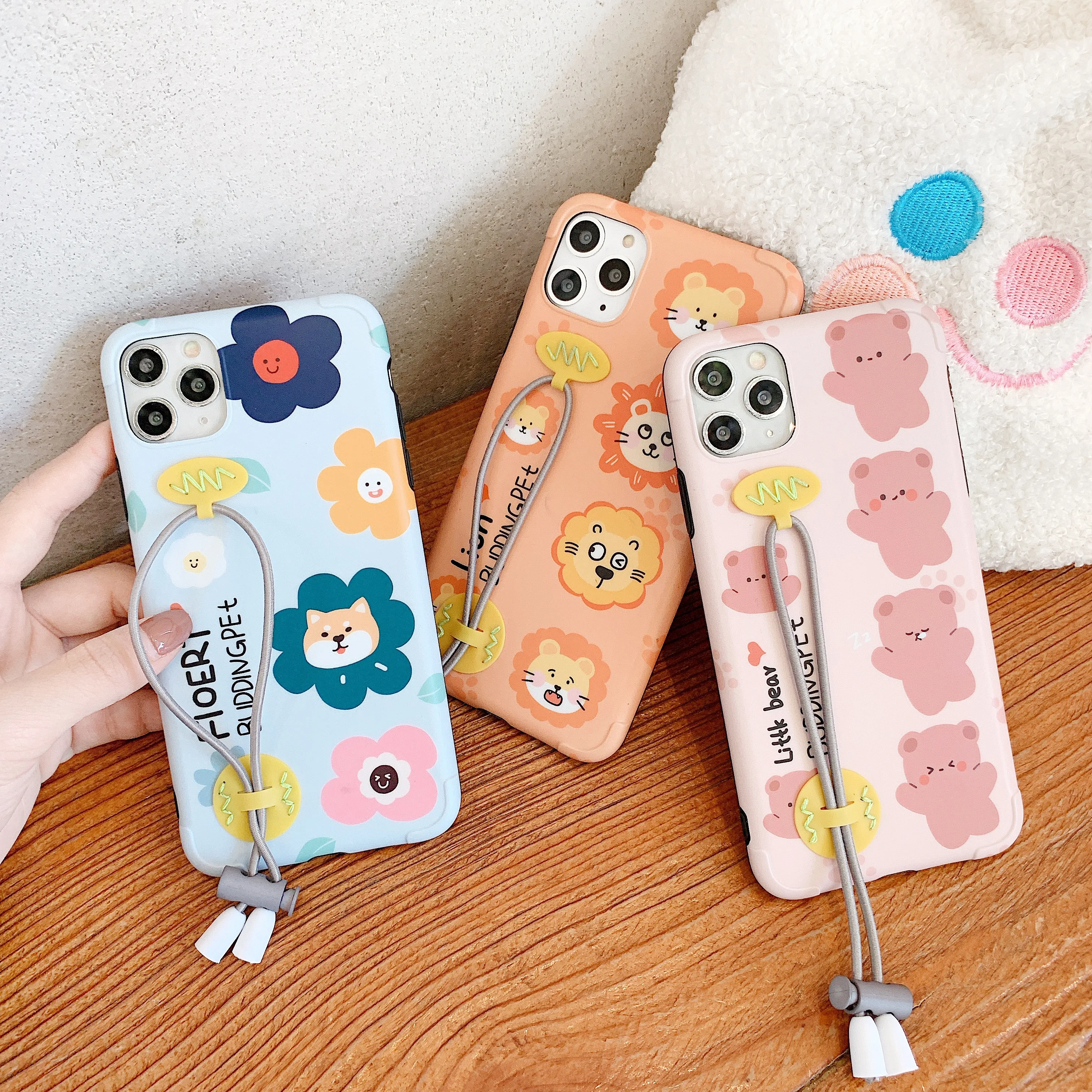 ORYKSZ силиконовые чехлы для телефонов с милым мультяшным цветочным медведем iPhone 11
