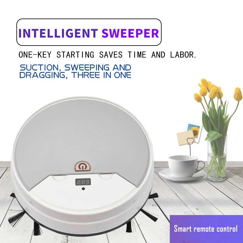 Умный робот-пылесос 3 в 1 с дистанционным управлением автоматическая уборка сухая