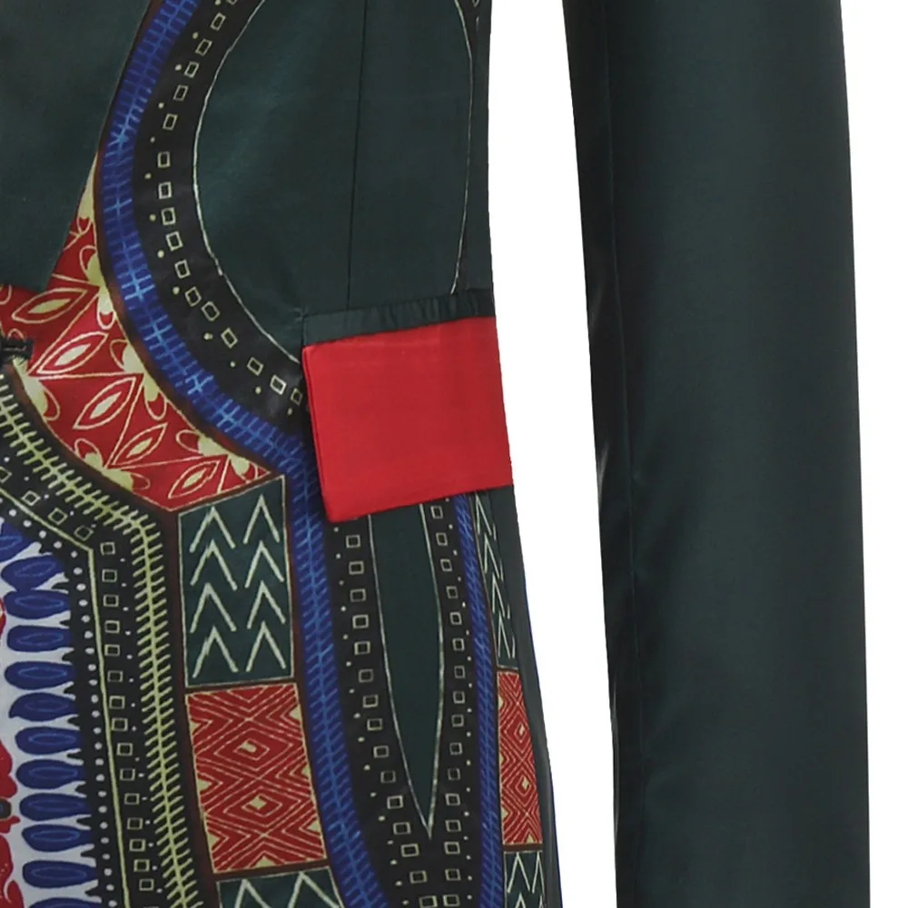 Мужской повседневный блейзер в африканском стиле приталенный пиджак с принтом