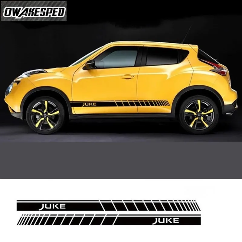 

Для-Nissan JUKE NISMO спортивный Стайлинг Автомобильный кузов Декор виниловые наклейки аксессуары Автомобильная дверь боковая юбка наклейки гоно...