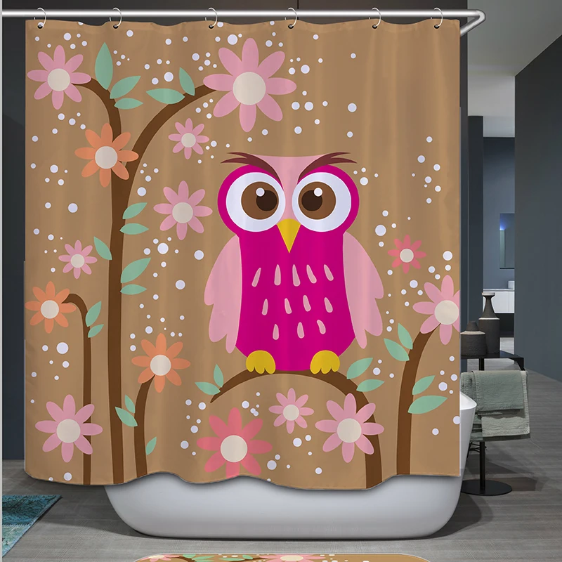 

cartoon owl bathroom curtain shower new arrival polyester curtain for bathroom