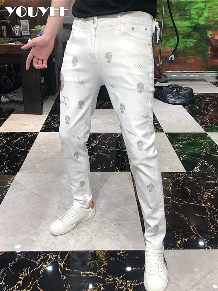 Белые облегающие брюки-карандаш в стиле хип-хоп новинка 2022 уличная одежда