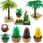 Серия дерево, цветочный горшок, Бамбуковая модель, игрушка, Обучающие строительные блоки, подходит для детей, подарок на день рождения, совместимые города