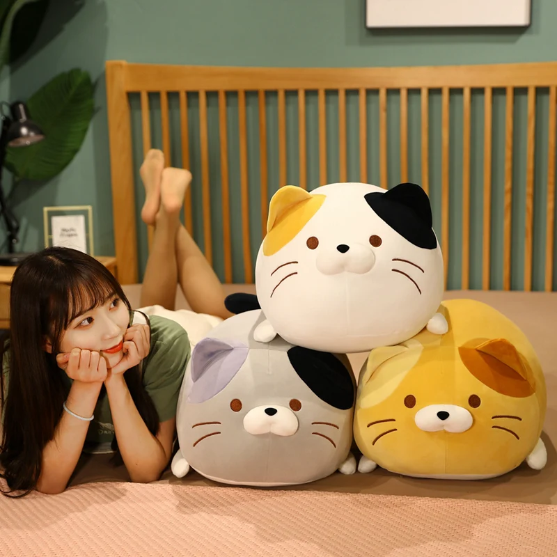 

1pc35/50/60cm Cute Fat Cat Plush Toy Funny Stuffed Animal Dumpling Cat Pillow Sofa Cushion Girl Christmas Birthday Gift