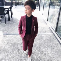 kids party wear 2pc boys formal suit for wedding party 2019 toddler boy blazer suit student school costumes