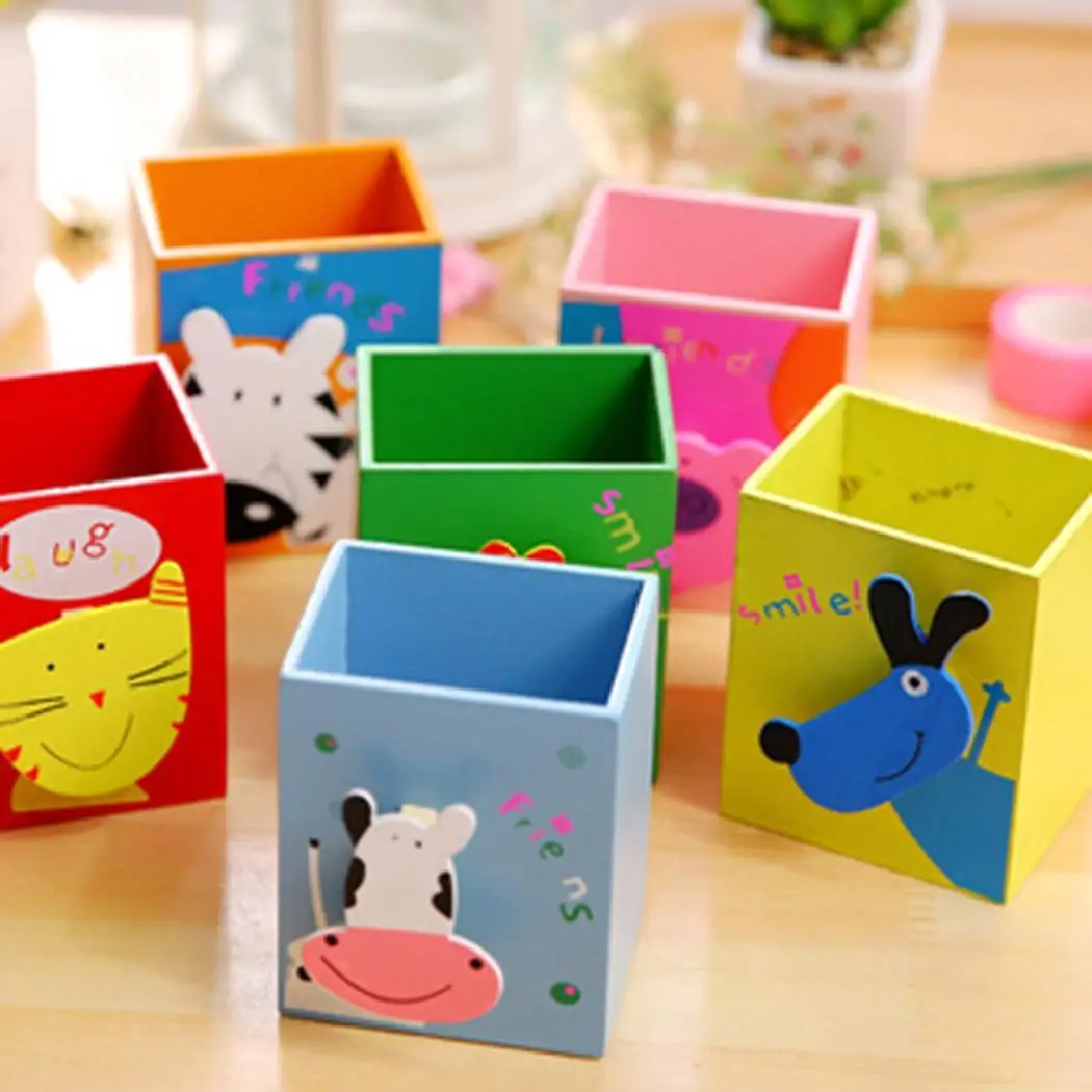 Мультяшный милый студенческий деревянный держатель карандаша ручка украшение