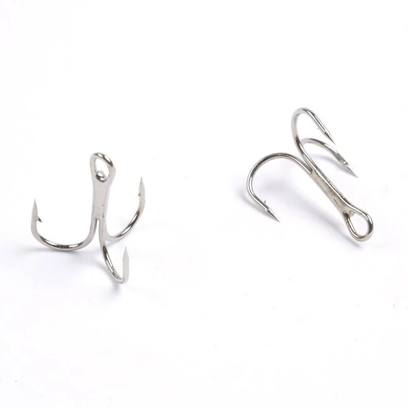 

100pcs 6# Fishing Hook High Carbon Steel Treble Hooks Fishing Tackle Silver