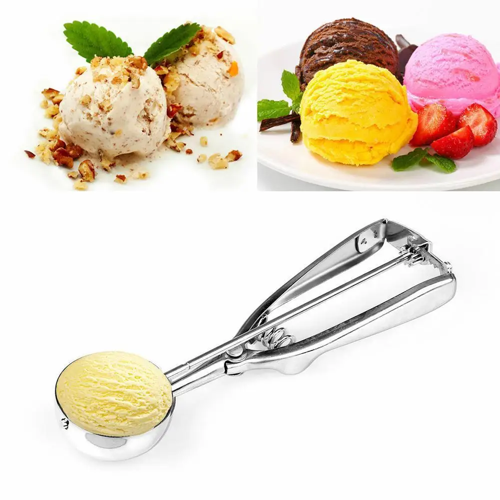 

4/5/6cm Ice Cream Spoon 3 Size Steel Spring Handle Potato Kitchen Home Ball Tools Watermelon Mash Scoop E1B0