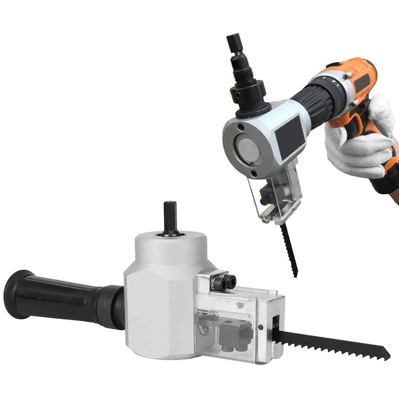

Cordless Electric Drill Reciprocating Saw Adapter, Multifunction Nibbler Cutter Drill Attachment for Thickness Metal