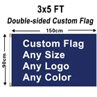 Двусторонний флаг, знамя на заказ любой логотип, цветные Спортивные фанаты, рекламное украшение, двусторонний пользовательский флаг 3x5 футов