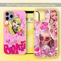 bratz diam cute doll phone case for iphone x xr 11 12 13 pro mini pro xs max 8 7 plus candy yellow silicone covers