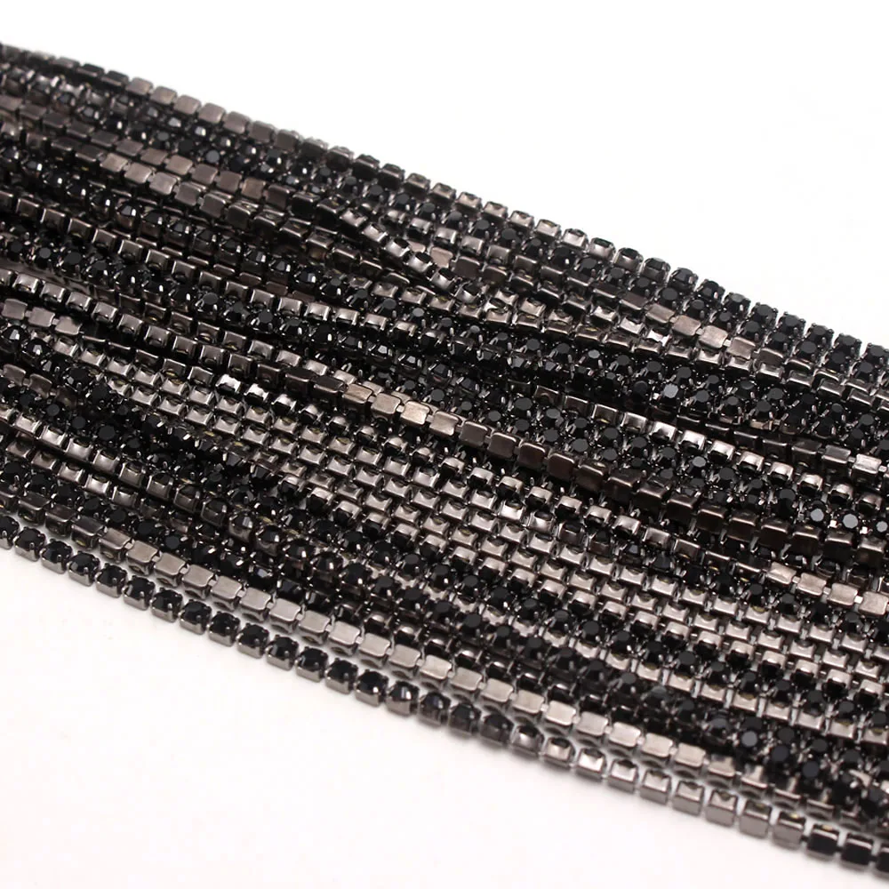 10 ярд блестящий черный струйный цвет DIY плотная черная основа коготь хрустальные