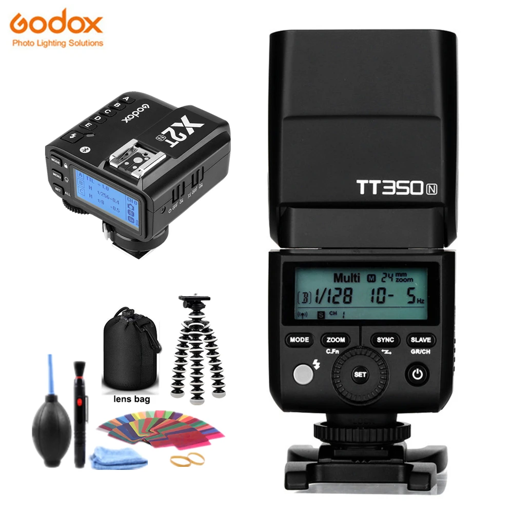 Godox Mini Speedlite TT350C TT350N TT350S TT350F TT350O Flash TTL HSS X2T триггер для Canon Nikon Sony Fuji Olympus DSLR