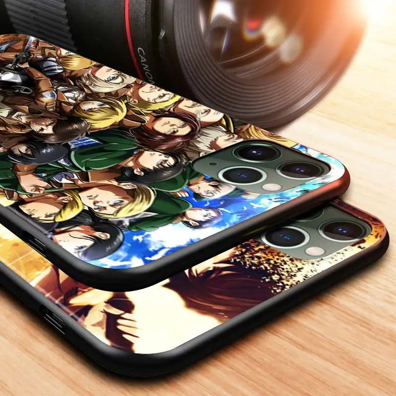 

Attack on Titan Anime For Apple iPhone 12 Pro Max Mini 11 Pro XS Max X XR 6S 6 7 8 Plus 5S SE2020 Black Phone Case