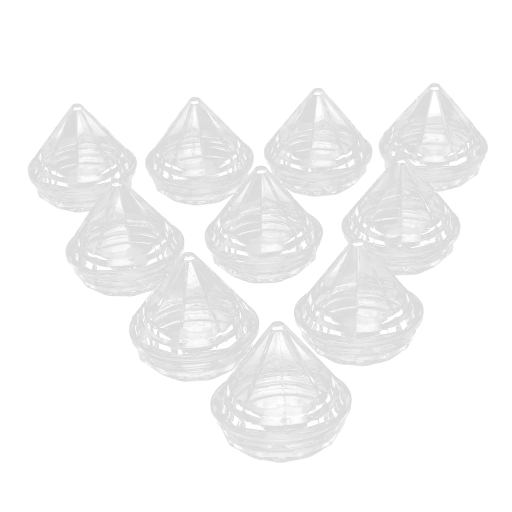 

10pcs Diamond Shaped Clear Empty Refillable Cream Balm Lotion Jar Box Pot 5g