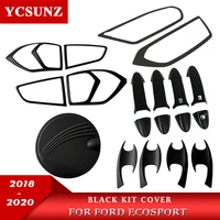 chrome black fuel kit cover head light tail light surround trim door handle cover parts for ford ecosport 2018 2019 2020 ycsunz