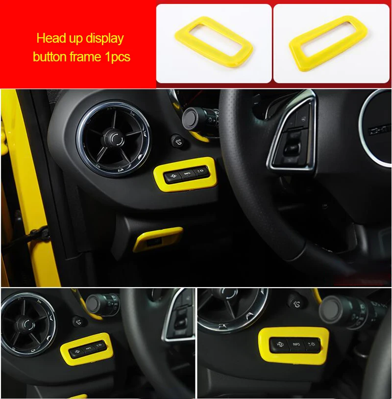 

For Chevrolet Camaro Bumblebee 2017-2020 chrome yellow color Head up display button frame 1pc