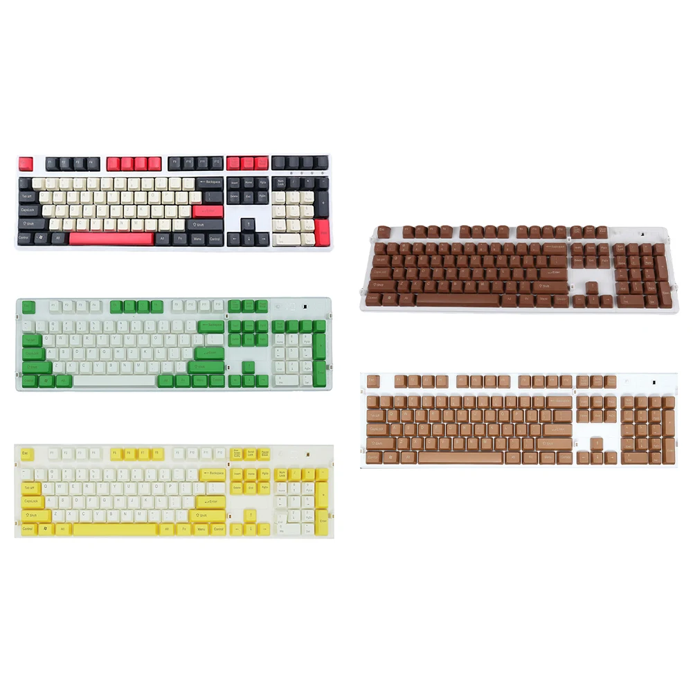 

104 Keys PBT Assorted Color Universal Keycaps for Mechanical Keyboard Replacement 104pcs Key Caps Set for PC Gamer Keyboard