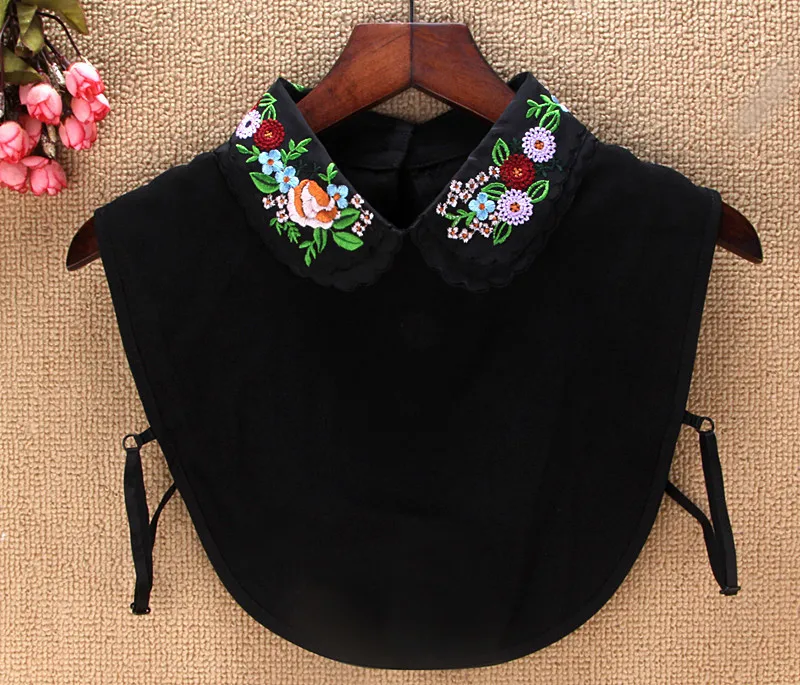 Linbaiway женская рубашка с вышивкой искусственный воротник съемная блузка из