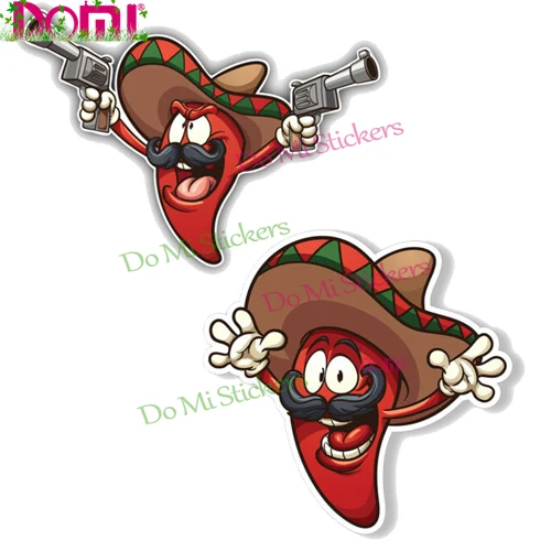 

Mexican Sombrero Chili Pepper Car Sticker Motocross Racing Laptop Helmet Trunk Wall Decal