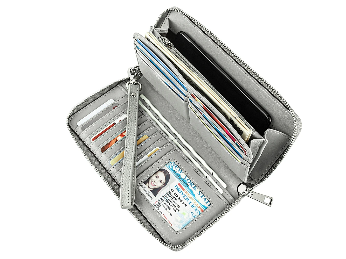 Женский Длинный кошелек из натуральной кожи Дамский держатель для карт сумочка