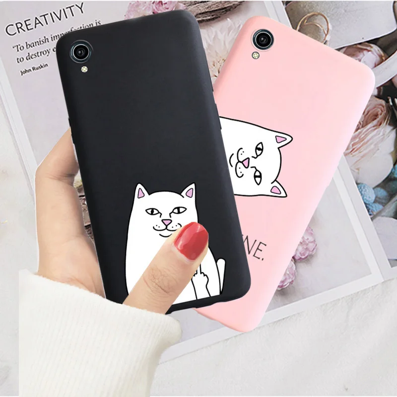 Забавный кот Силиконовый мягкий чехол для Vivo Y17 Y53 Y55 Y66 Y67 Y69 Y71 Y71S Y71i Y81 Y83 Pro Y91 Y93 Y95 Y91C