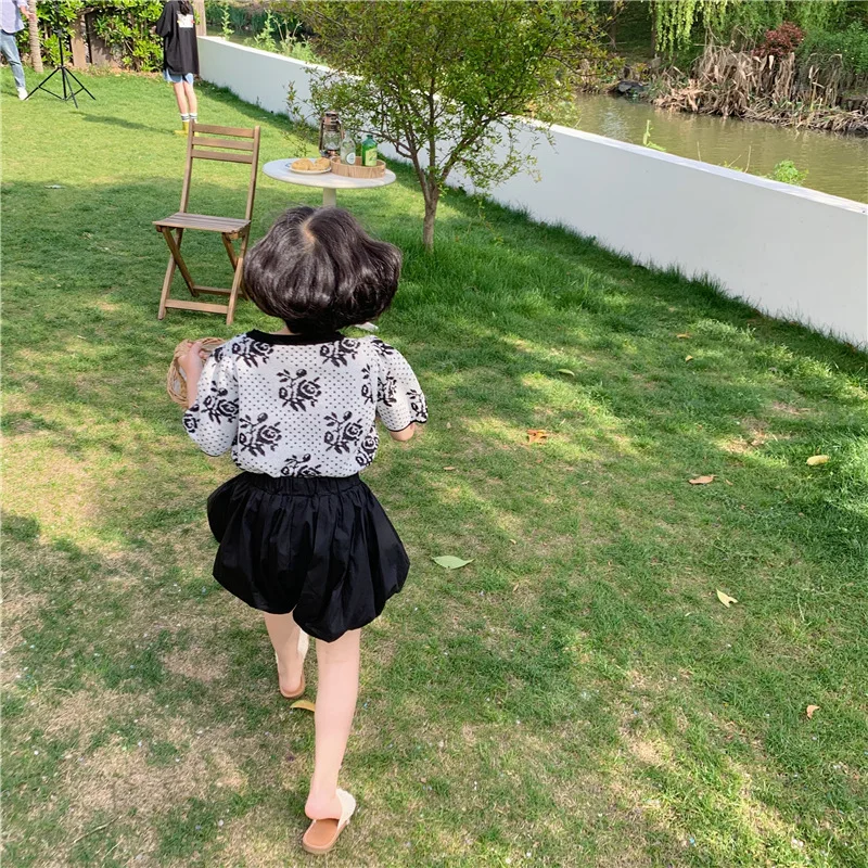 

MILANCEL 2021 Summer New Girls Blouse Korean O-Neck Short Sleeve Floral Top